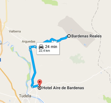 Mapa Hotel Aire de Bardenas
