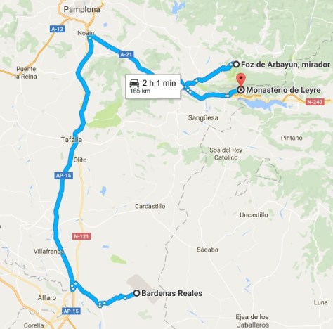 Mapa ruta BARDENAS REALES