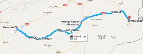 Ruta completa hasta Merzouga