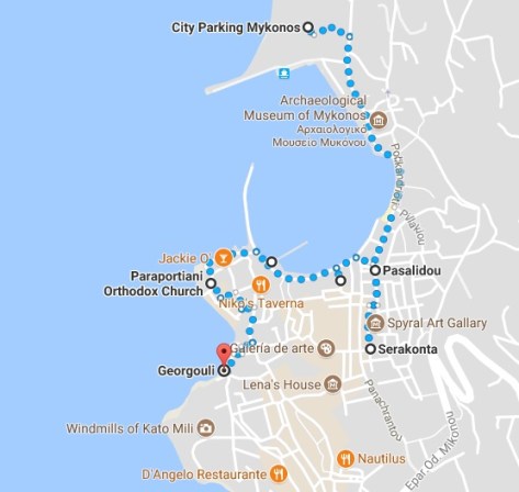 Ruta día 1 Mykonos town