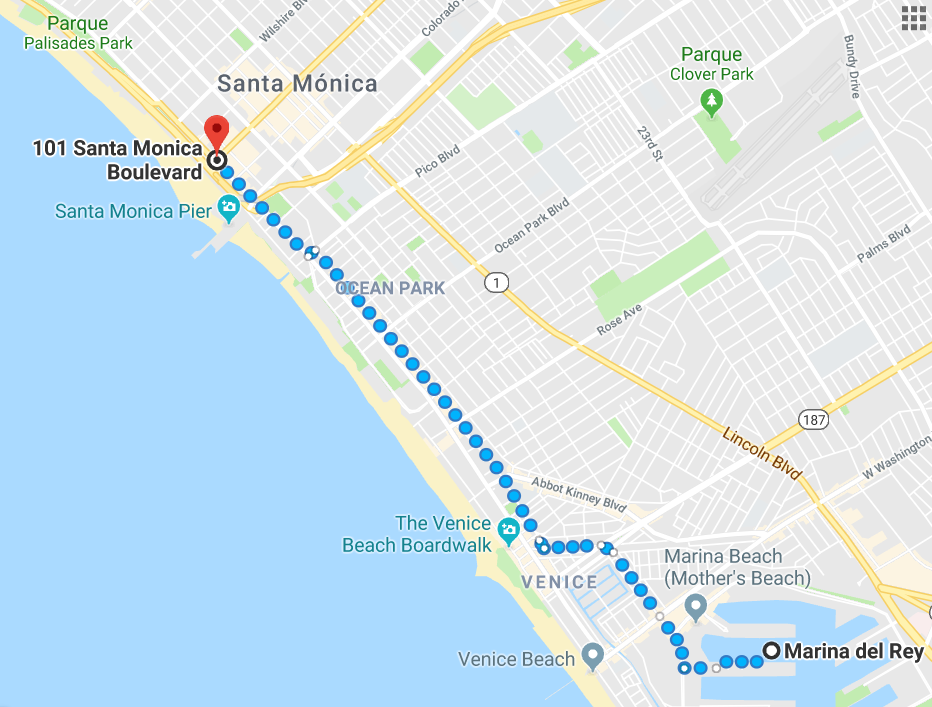 Mapa delimita VENICE BEACH